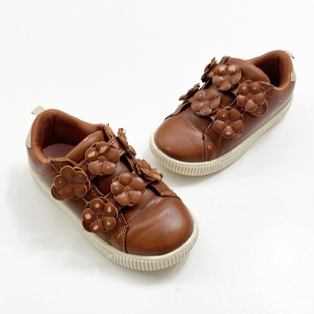 Carter's toddler girls brown floral sneakers